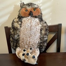 Melissa  Doug Giant Lifelike Standing Plush Stuffed Brown Owl 17" Bird 8264