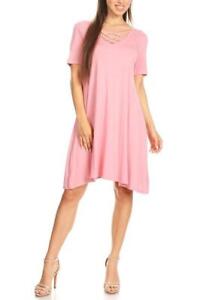 Light Pink Jersey Knit A-line Dress | eBay