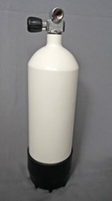 Tauchflasche 5 Liter 300bar komplett mit Mono-Ventil und Standfuss weiß