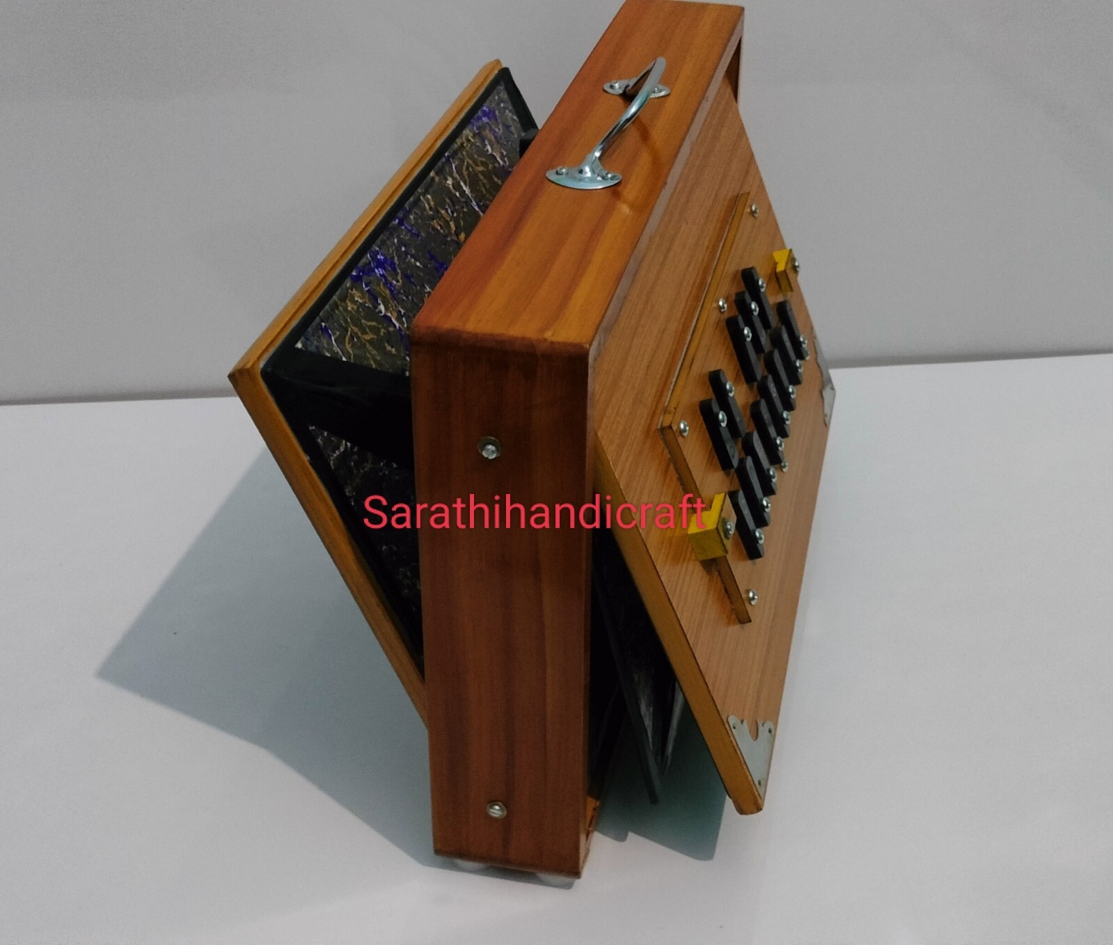 Shruti Box 15x10x3 Inches, Teak wood and Ply, 440Hz & 432Hz Sur Pete