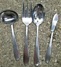 Lot of 4 Cambridge Hailey Stainless Flatware Serving Pieces EUC
