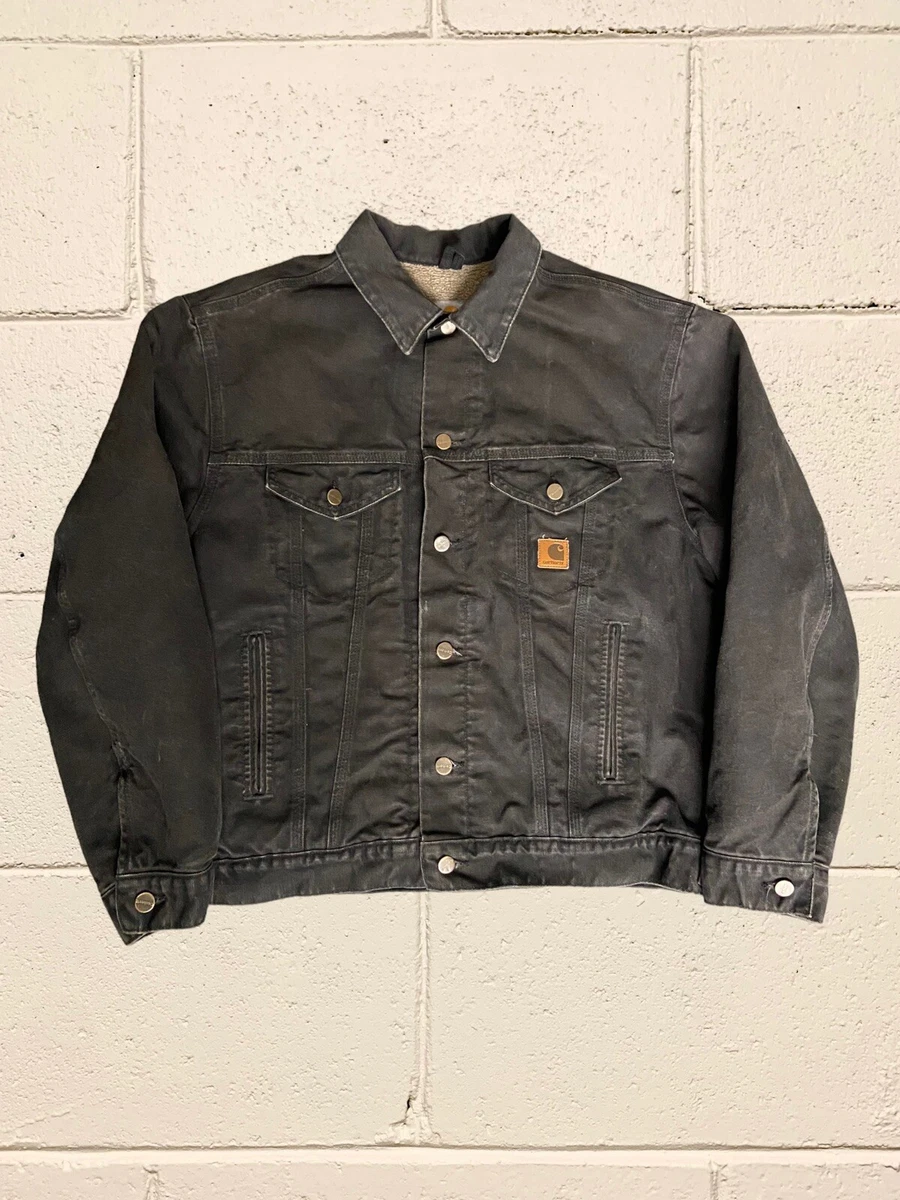 Faded black denim jacket mens sales