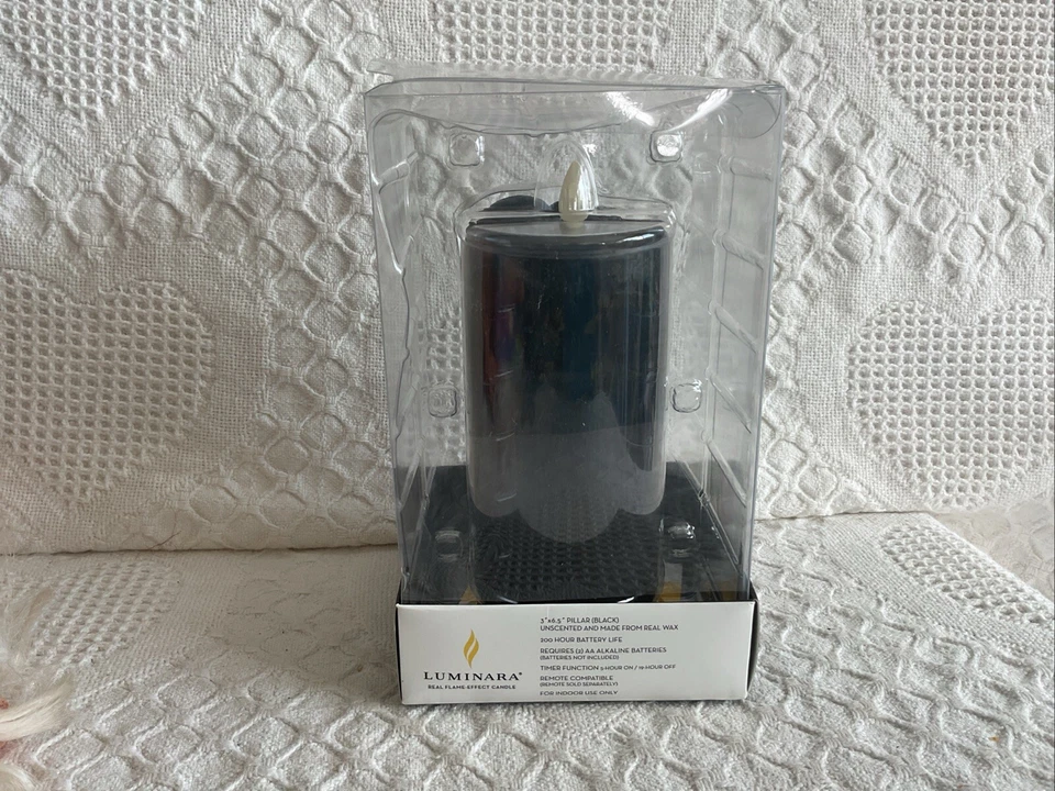 Luminara Vela Pilar Araña Negra 3” x 6.5” Halloween Sin Llama Rara Nueva Foto 3 de 4