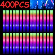 400PCS LED Foam Sticks Light Up Wands Rally Flashing Glow Party Rave