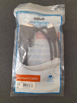 Manhattan HDMI auf DVI-D 24+1 Kabel 1m Stecker auf Stecker schwarz Dual Link kompatibel