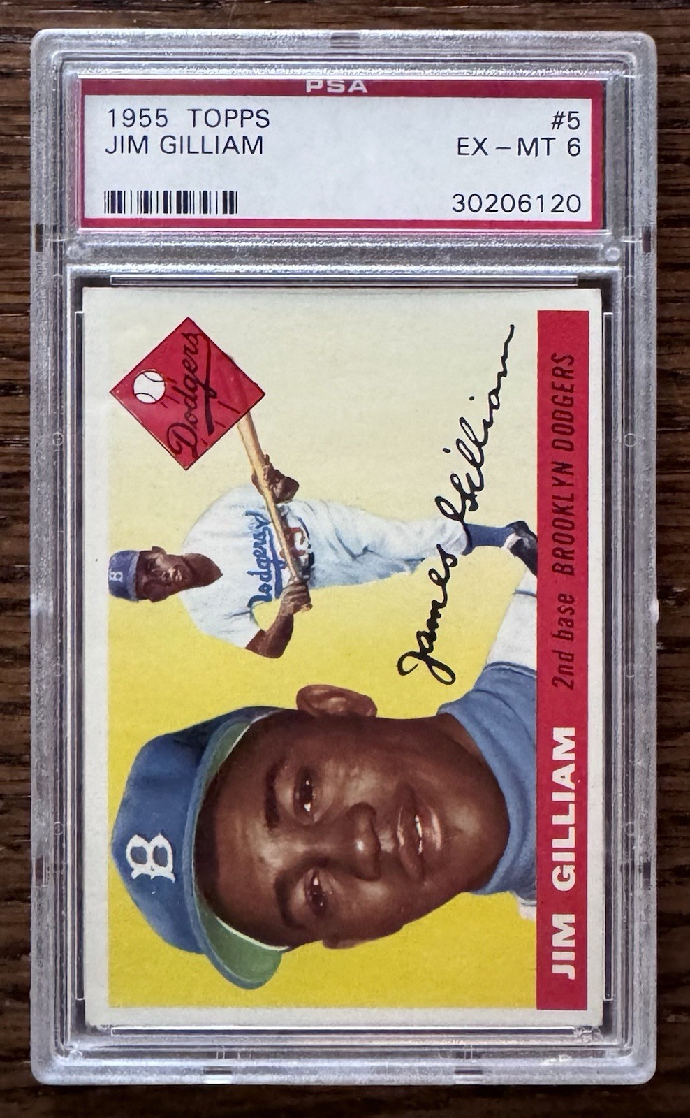 1955 Topps Jim Gilliam #5 PSA 6 EXMT Brooklyn Dodgers