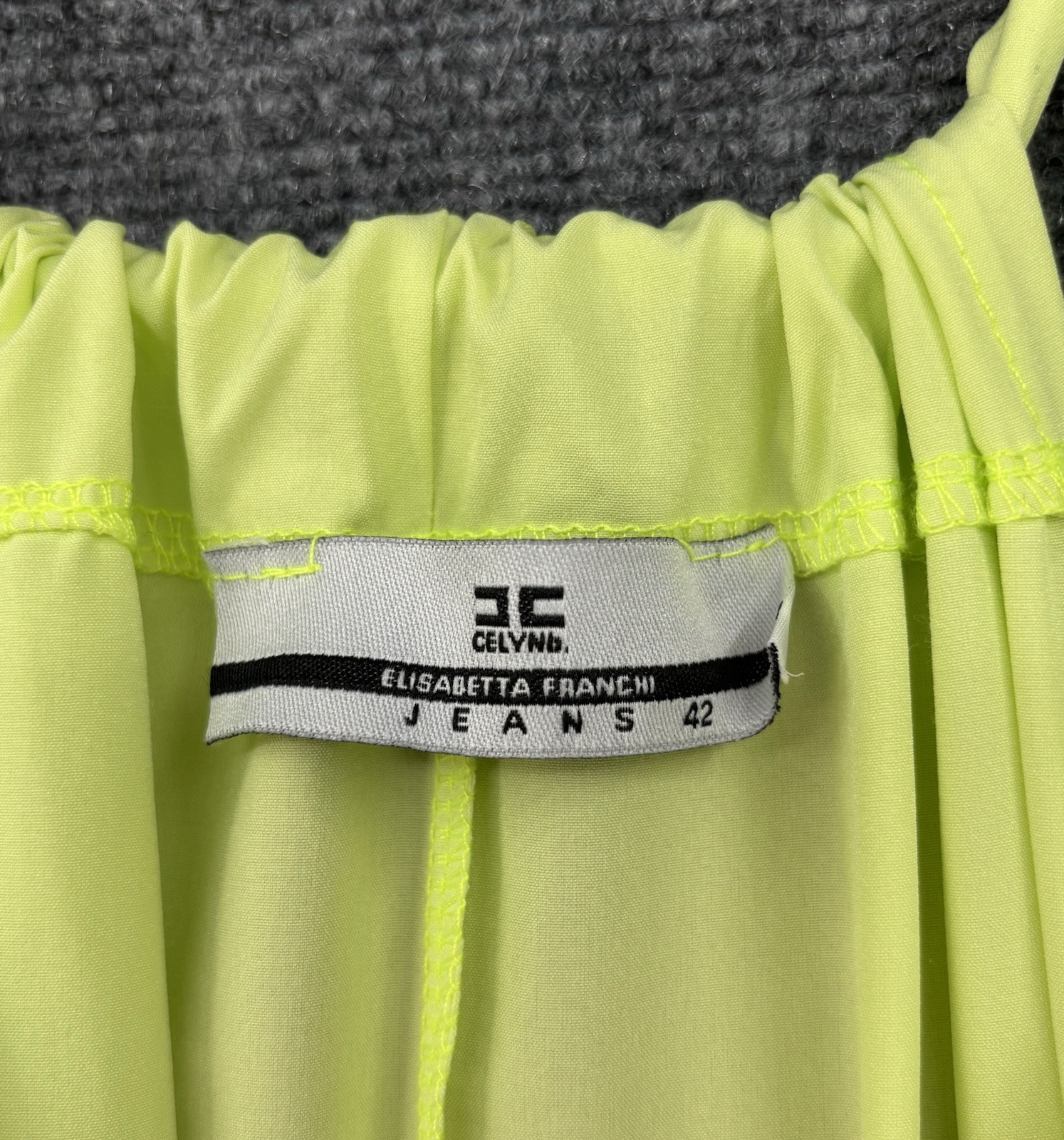 Elisabetta Franchi Celyn b Lime Green Ruffle Tiered Maxi Racerback Dress Size M