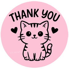 Thank You Stickers Cute Cat Labels Small Business Packaging Seals