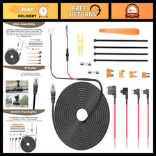 Hardwire Kit for Radar Detectors RJ11 Power Cord with Fuse Taps for Uniden, Es