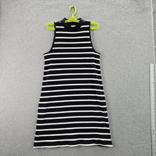 Old Navy Women Sweater Dress XL Black Striped Sheath Sleeveless