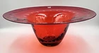 Vintage Blenko Glass #9418 Controlled Bubbles Tangerine Centerpiece bowl SIGNED