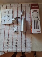 Professional 250ml Aluminum Whipped Cream Dispenser Kit 3 Stainless Steel Tips
