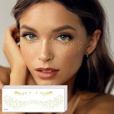 Makeup Patches Freckles Face Metallic Tattoo Sticker Glow Up Makeup Patches Cute
