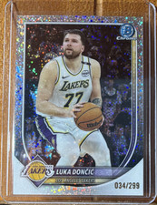Topps 2025 Bowman Chrome Serial Numbered Luka Dončić Lakers Insert #034/299