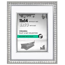 Americanflat 11x14 Picture Frame with Decorative Inner Mat Accent - Displays 8x1
