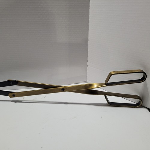 Fireplace Tongs, 28" Long, Log Grabber, Brass & Black Expands To 1 Ft Wide Open