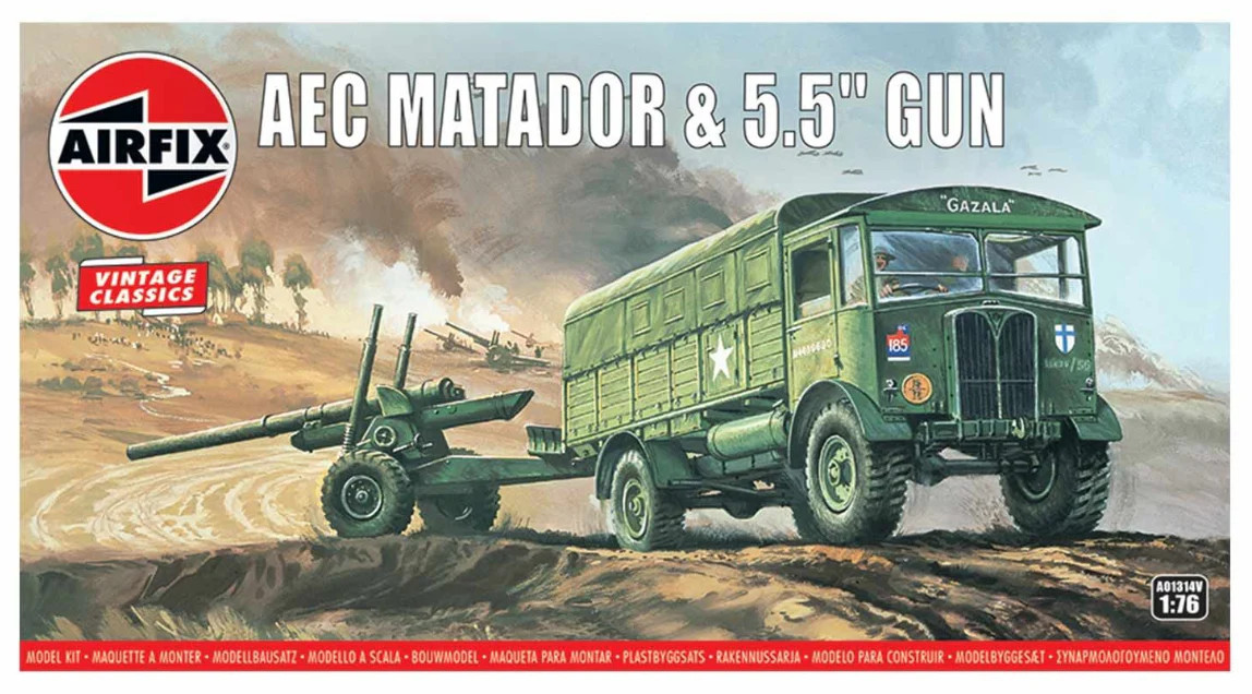 Airfix A01314V AEC Matador & 5.5inch Gun Model Kit