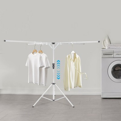Portable Tripod Clothes Drying Rack Steel Laundry Coat Foldable Stand Hanger