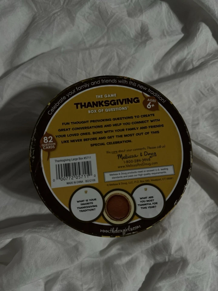 Melissa & Doug La Caja de Preguntas de Acción de Gracias 82 Tarjetas Crear Conversaciones Foto 3 de 3