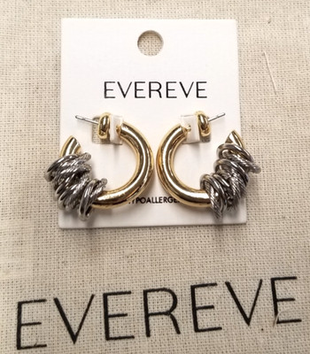 Evereve Gold Plated Minelli Hoop Earrings 1''