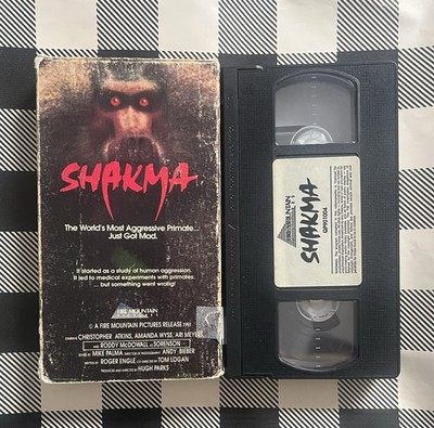 Shakma VHS Tape 1990 Rare Horror Camp Killer Baboon Cult Fire Mountain Pictures