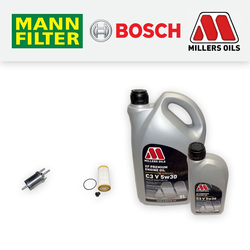 SERVICE KIT AUDI A1 S1 QUATTRO OIL FUEL FILTERS SUMP PLUG +5w30 OIL (2014-2018)