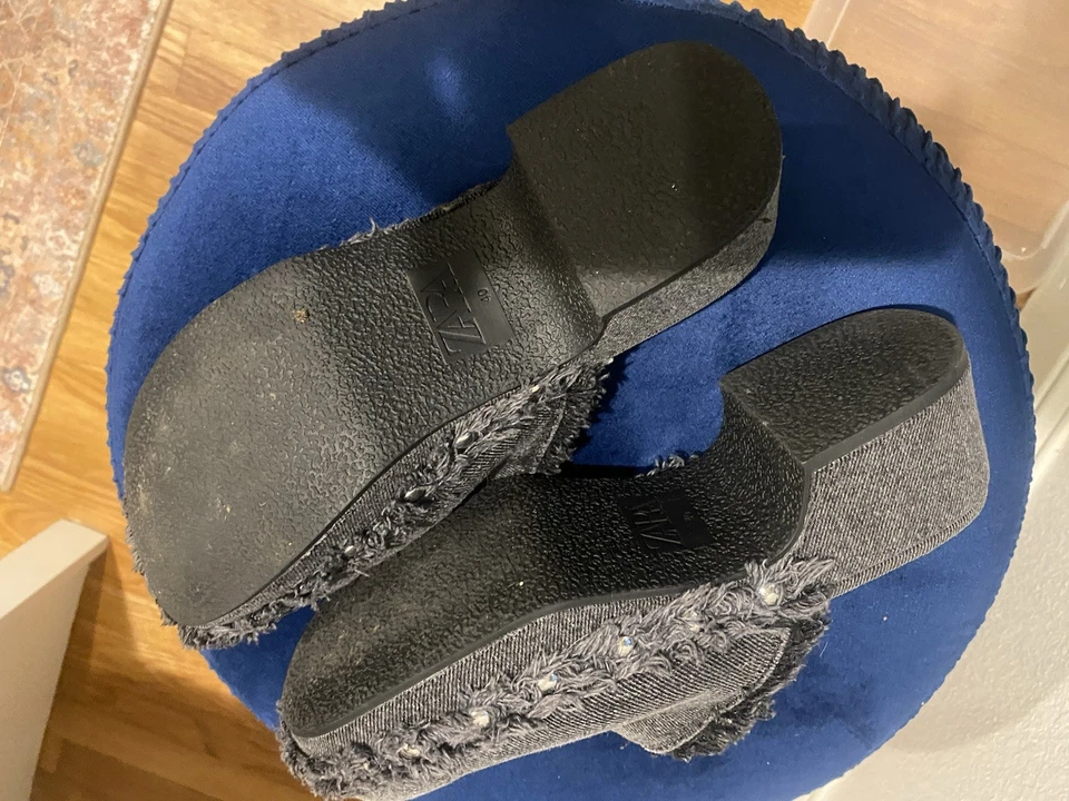 Черные джинсовые сабо Zara - Изображение 3 из 4