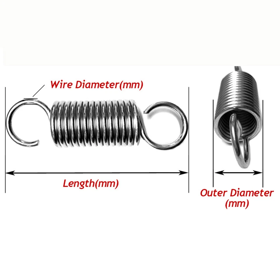 Extension Spring Spring Steel Small Dual Hook Tension Spring 0.8mm Wire Dia - Image 2 of 4