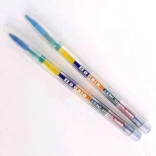 Vintage BENSIA Rainbow Pencil Lot of 2 Pop A Point Multi Colored Pencils