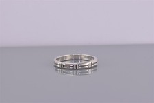 Dakota West Sterling Silver 3mm Stacked Bar Sectioned Band Ring 925 Sz: 9