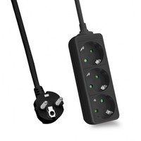 Helos power strip classic 3-compartmenti black without switch 262800