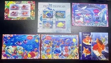 B336, 6 Large Souvenir Sheets Featuring Tropical Fish