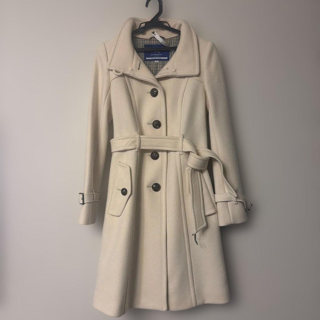 Burberry   Blue Label Ivory Long Coat with Ribbon 38 thumbnail 5