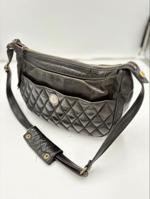 Iron Heart Motorcycle Specialties Black Quilted Leather Shoulder Bag