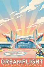 Delta Dreamflight Facade Magic Kingdom Attraction Ride Disney Poster Print Wall