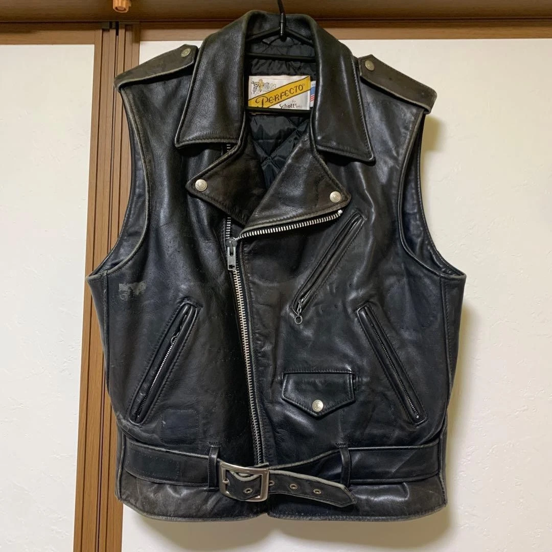 SCHOTT Vest Coats, Jackets & Vests Leather Outer Shell for Men for