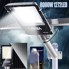 9900000LM LED Commercial Solar Street Lights Dusk To Dawn Outdoor Road Wall Lamp