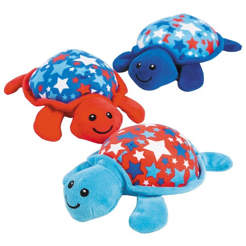 Tortugas de peluche patrióticas con caparazones de estrellas - 3 1/2" x 6 1/2", 12 piezas - Imagen 1 de 1