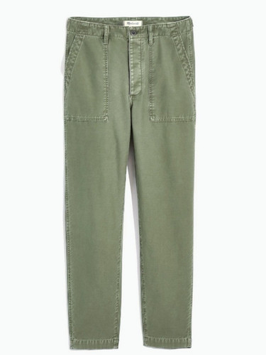 Madewell Griff High Waist Tapered Fatigue Green Cargo Pants Womens Size 32