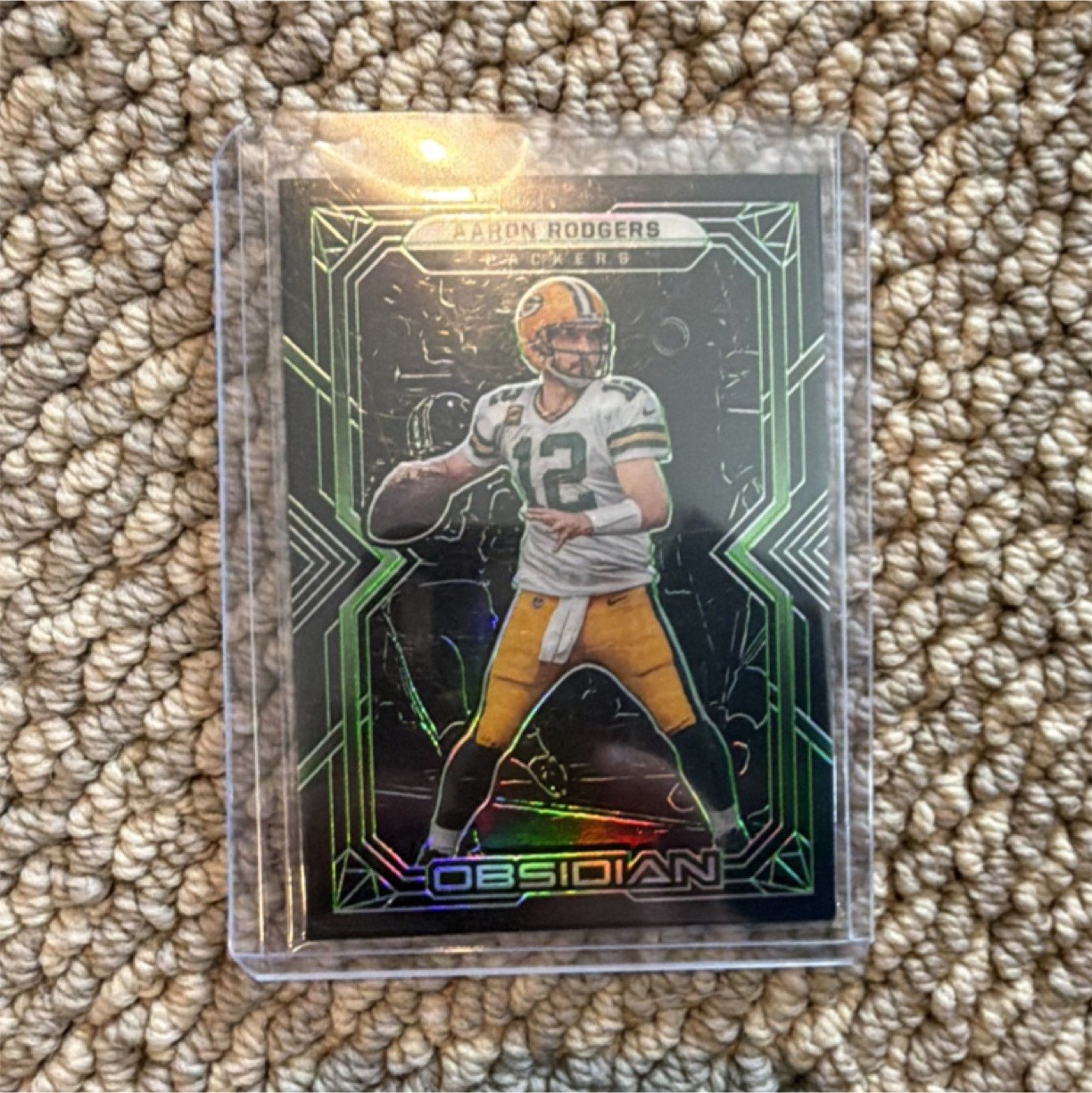 Panini 2022 Obsidian Aaron Rodgers Packers Electric Etch Green #42 /50 NFL