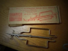 ANTIQUE OLD No. 3 SO. E.Z. Automatic Hook Rug Needle Wonderart Includes Box