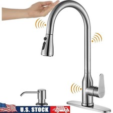 Touch Control Kitchen Faucet Pull Down Sprayer 360 Degree Stainless Steel New