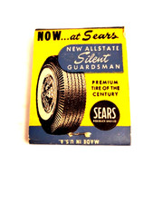 Vintage Matchbook Sears Roebuck Allstate Silent Guardsman Tires Unstruck.great