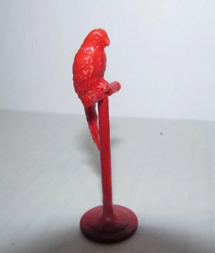 Vintage 1950's Marx Pet Shop Playset Red Parrot Perch w/Parrot