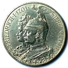 1901 German States Prussia 2 Mark Silver Coin KM# 525