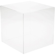 Plymor Clear Acrylic Display Case with No Base, 9" x 9" x 9"