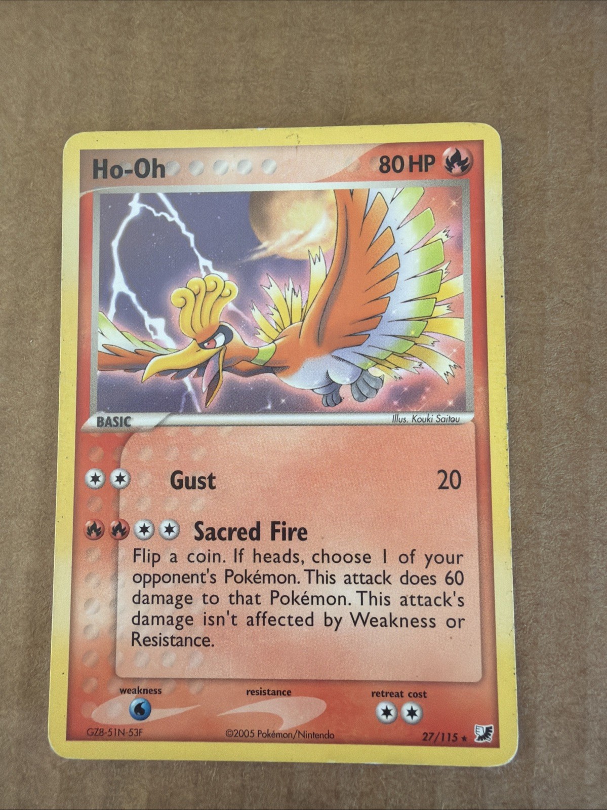 Pokemon Ho-Oh 27/115 Cosmos Holo EX Unseen Forces - MP/LP