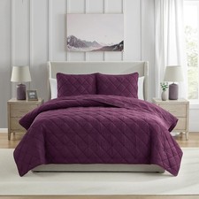 - Quilt Set, Soft 3-Piece Pinsonic Damask Bedding Set with Matching Shams, Id...
