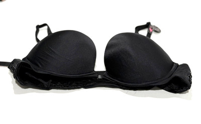 Victoria's Secret Bombshell Push-Up Lace-Up Front-Close Plunge Bra Smooth Black