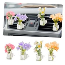 4 Pack Flowers Car Vent Clips, Cute Daisy Plants Vase Air Conditioning 4 PCS